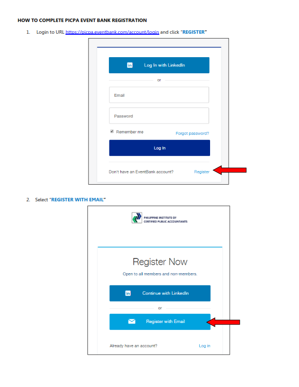 PICPA Guideline - How to Complete PICPA EventBank Registration_001